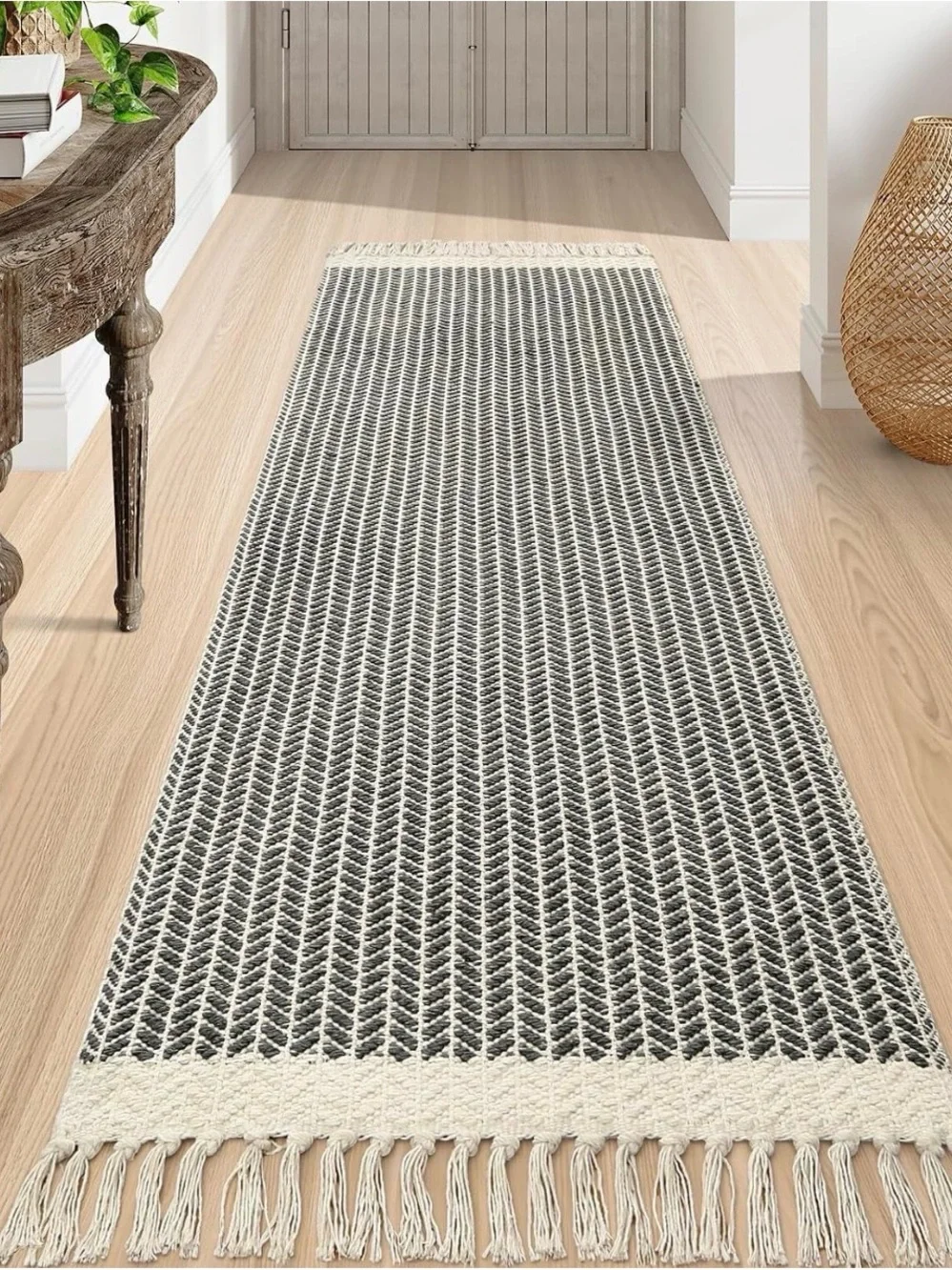 Boho Washable Herringbone Runner Rug 2'6''x8